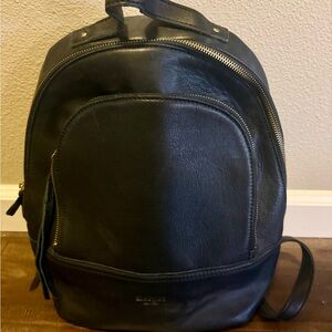 Margot Midnight Black Leather Backpack